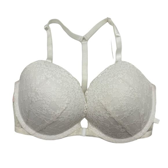 Victoria's Secret 32DD Push Up White Lace Racerback Y-back Underwire Bra - Picture 1 of 7